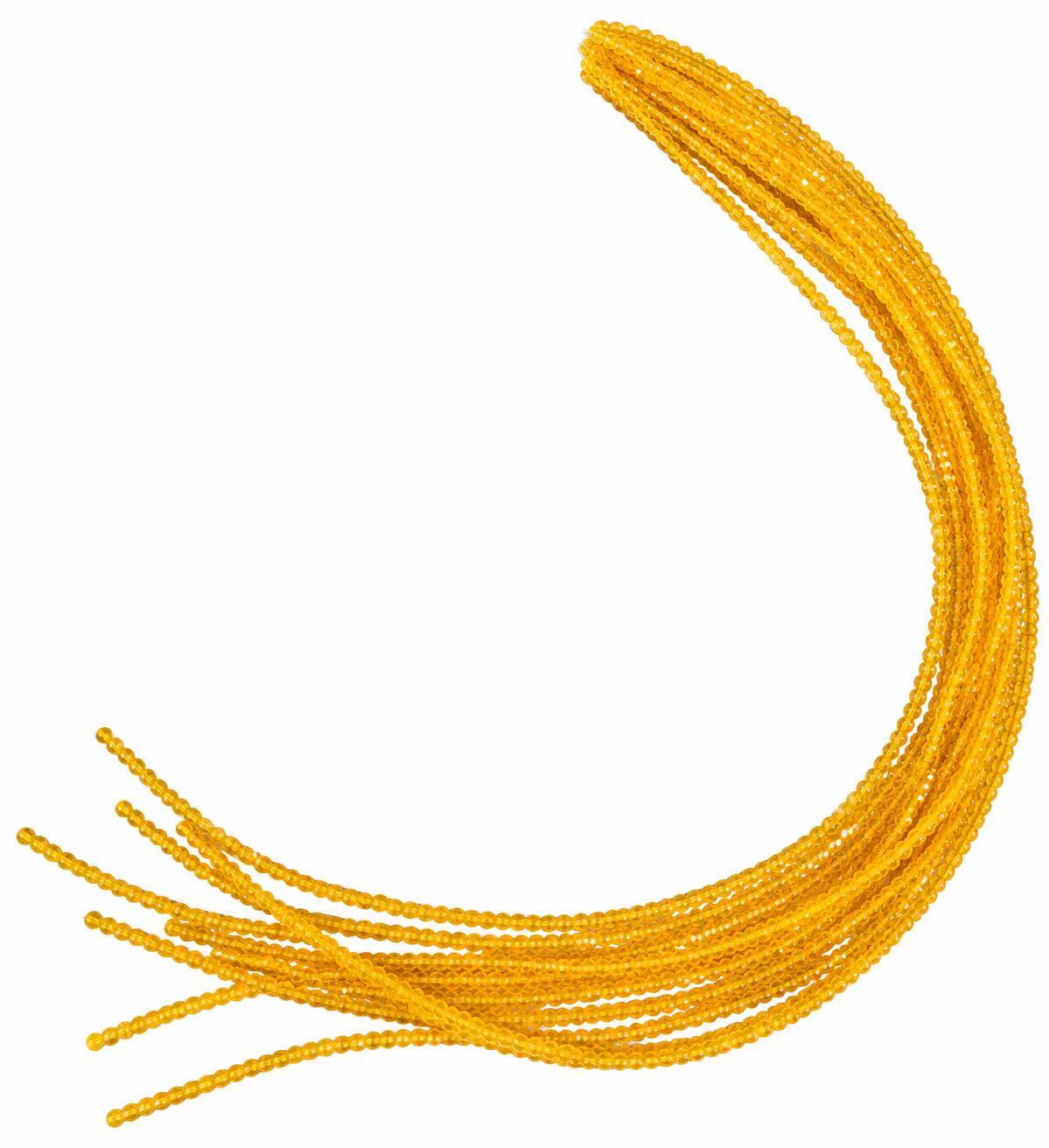 Faceted Glass Beads - Golden Yellow, 2.7 x 2 mm