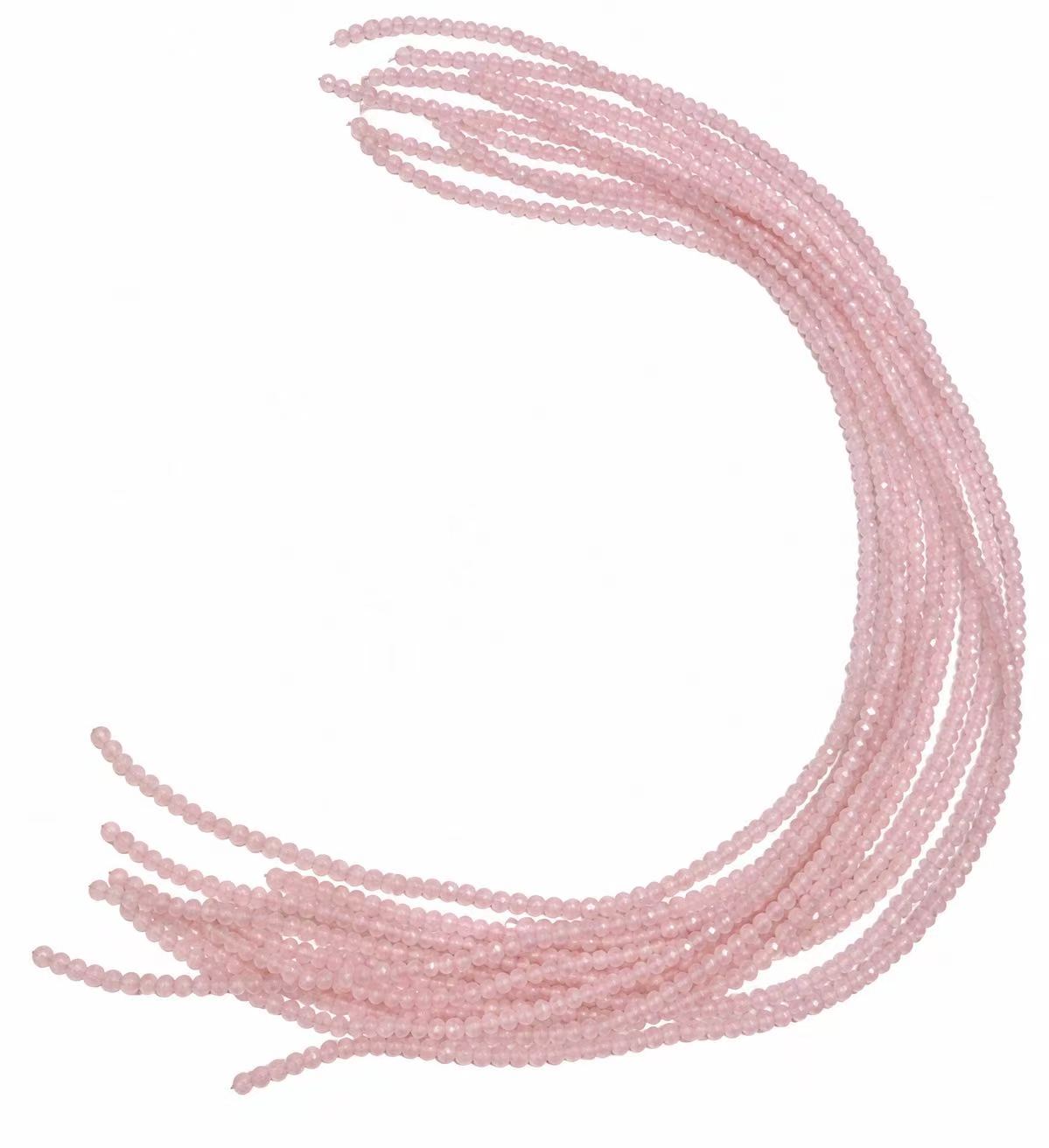 Faceted Glass Beads - Blush Pink, 2.7 x 2 mm