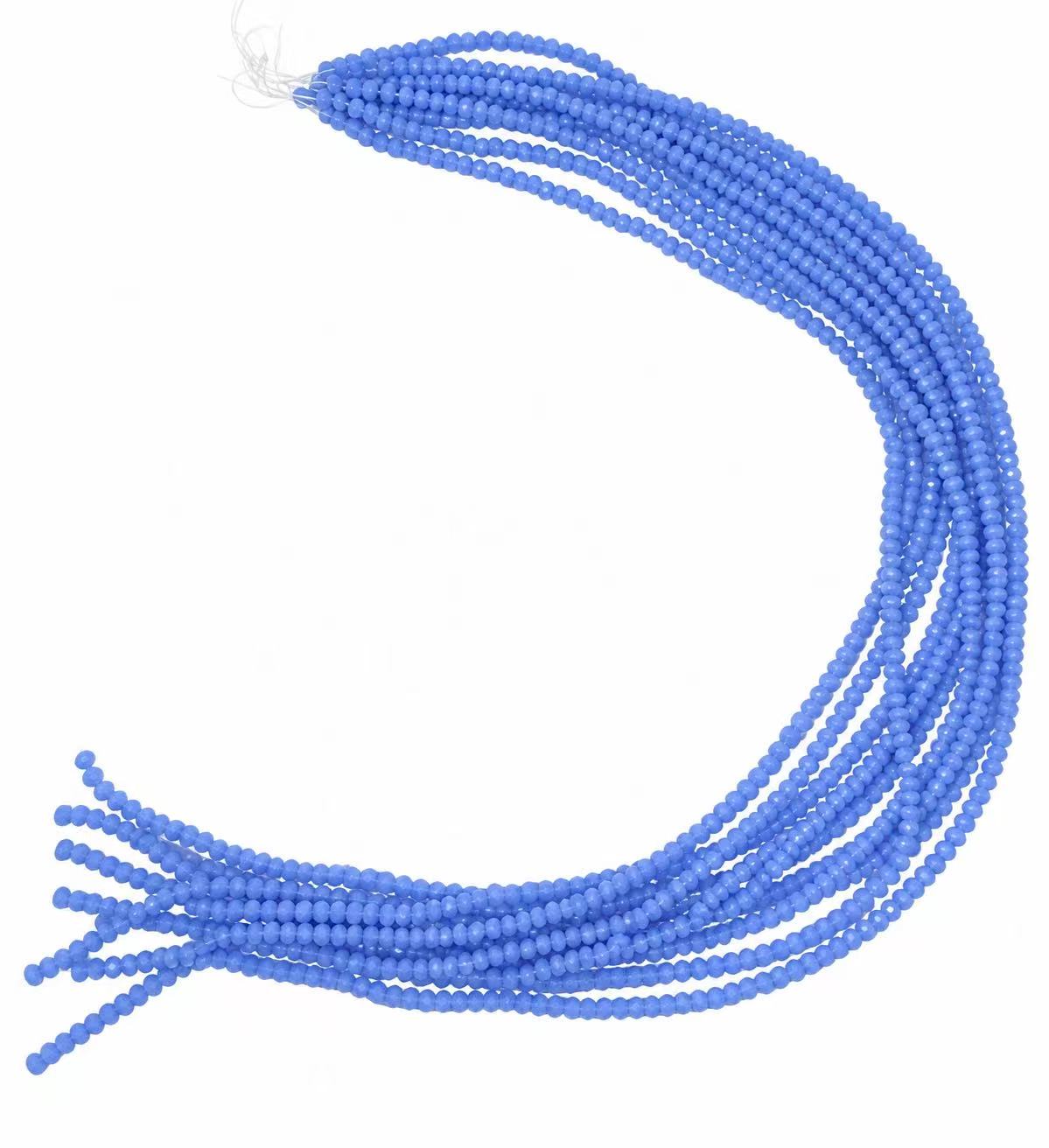 Faceted Glass Beads - Periwinkle Blue, 2.7 x 2 mm