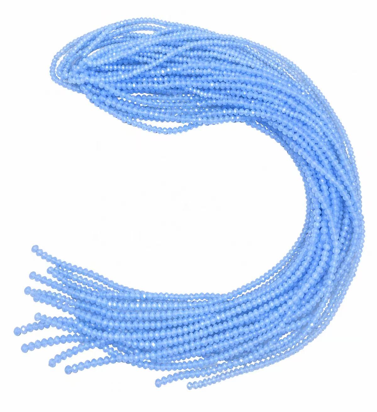 Faceted Glass Beads - Icy Sky Blue, 3.2 x 2.7 mm