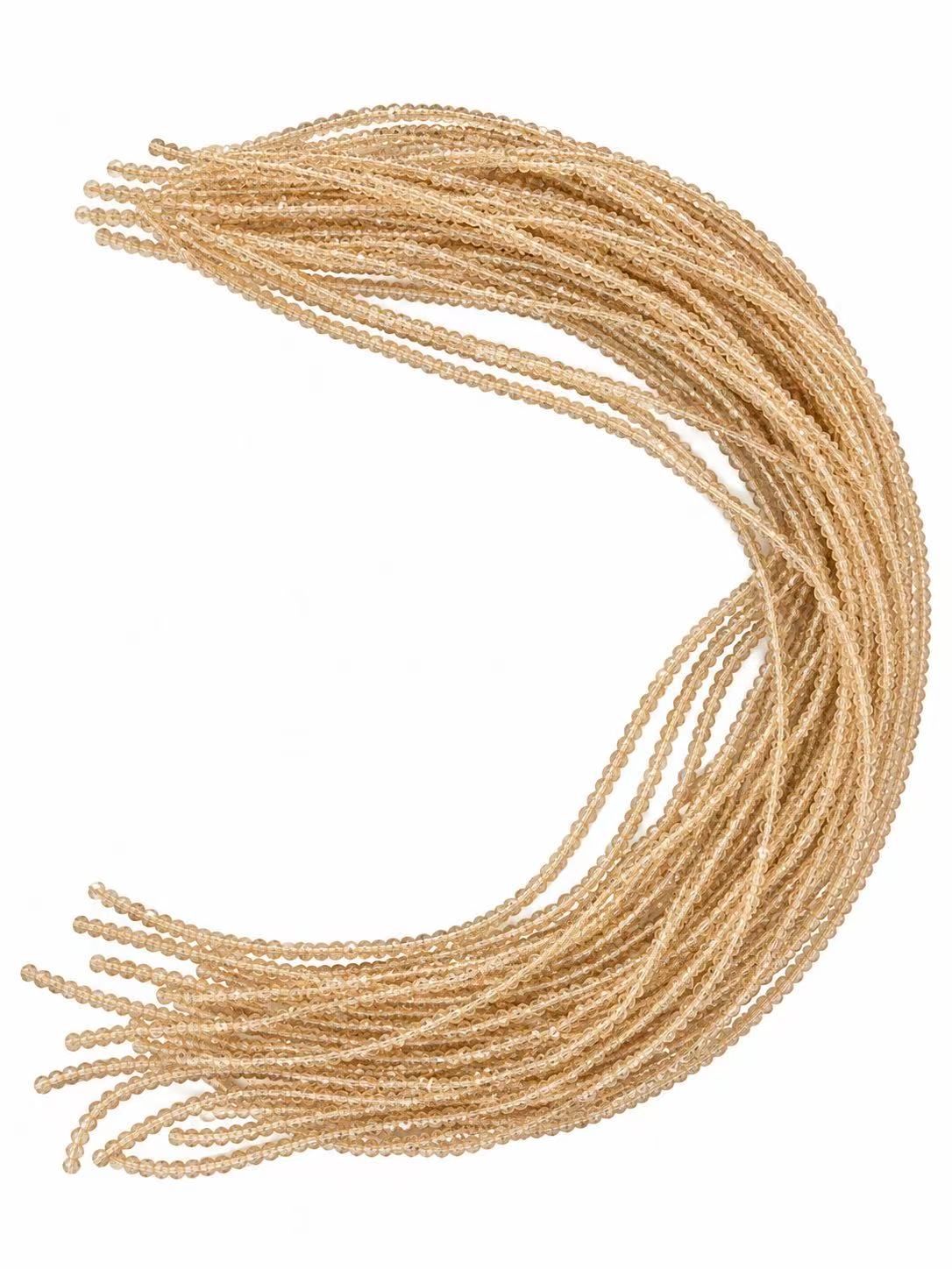 Faceted Glass Beads - Light Champagne Gold, 3.2 x 2.7 mm