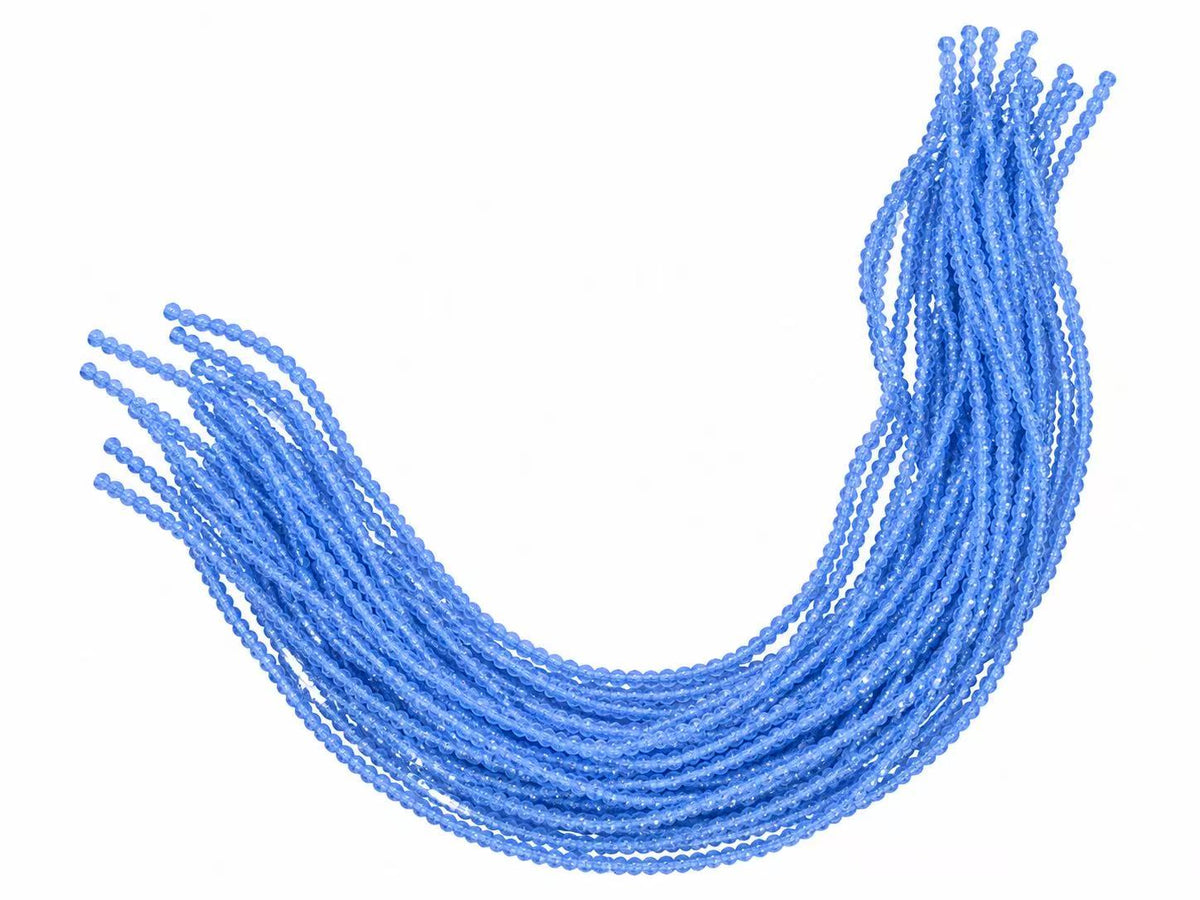 Faceted Glass Beads - Cornflower Blue, 3.2 x 2.7 mm
