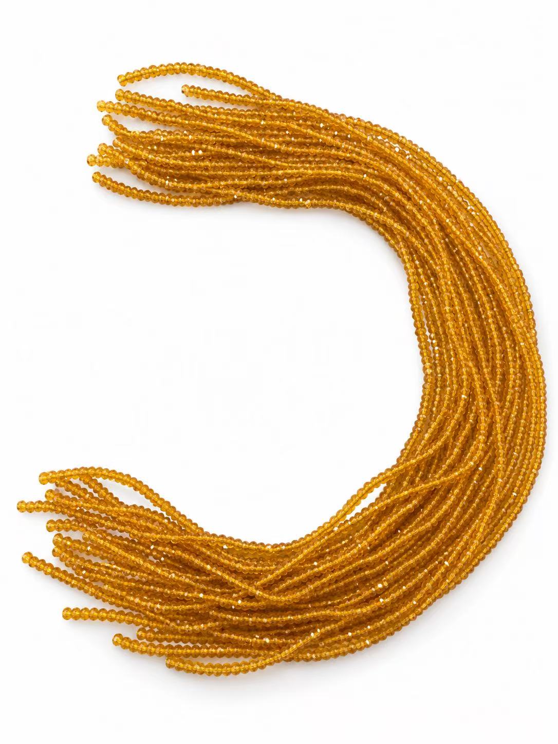 Faceted Glass Beads - Golden Yellow, 3.2 x 2.7 mm