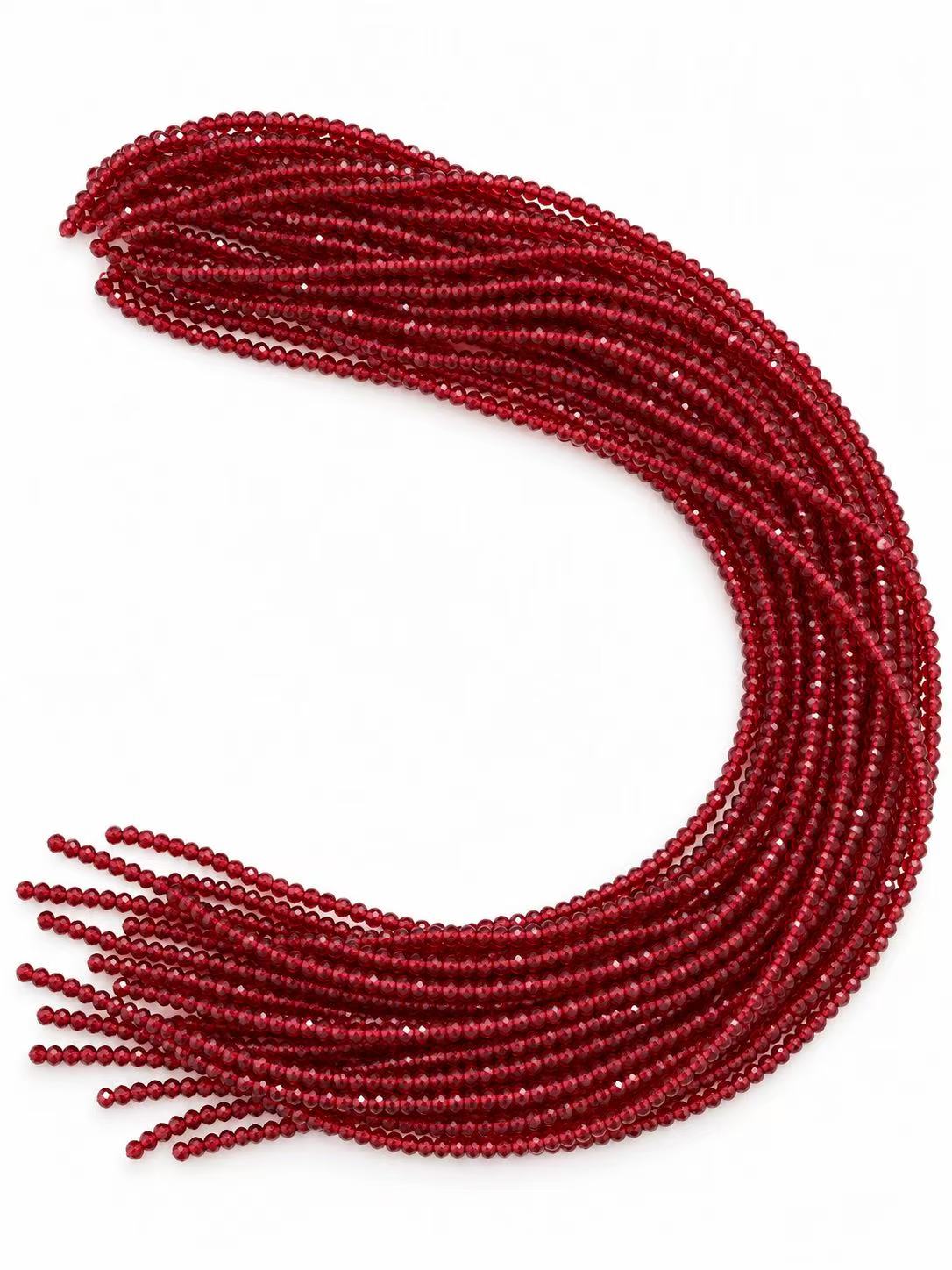 Faceted Glass Beads - Burgundy Wine, 3.2 x 2.7 mm