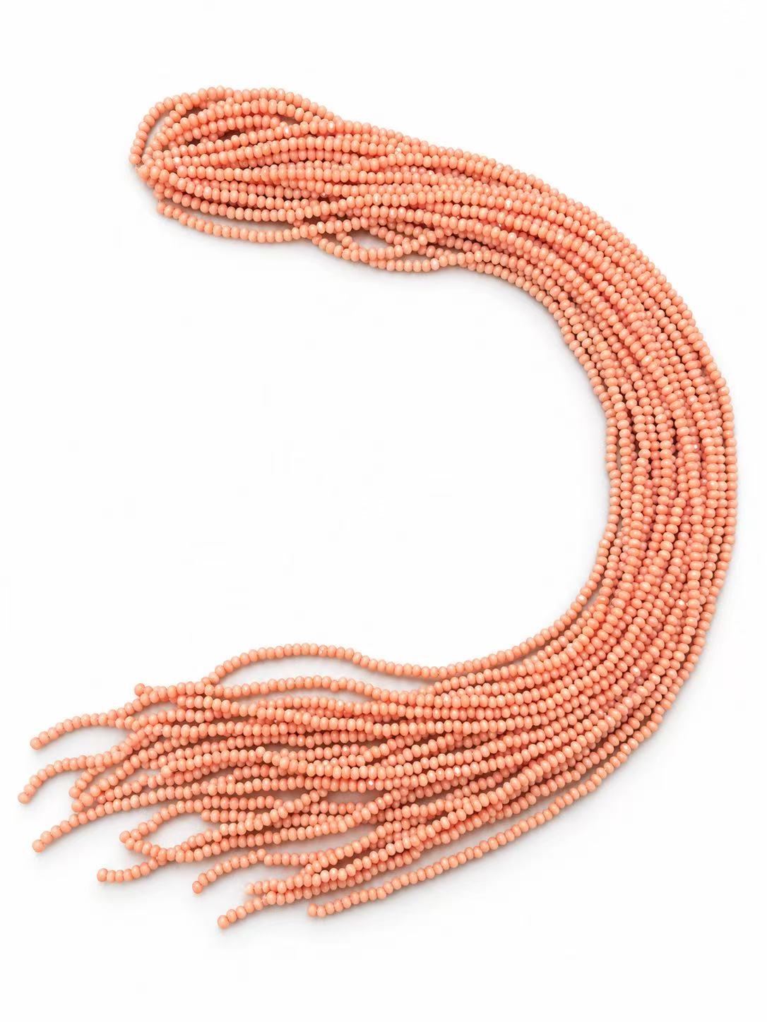 Faceted Glass Beads - Soft Peach Pink, 3.2 x 2.7 mm