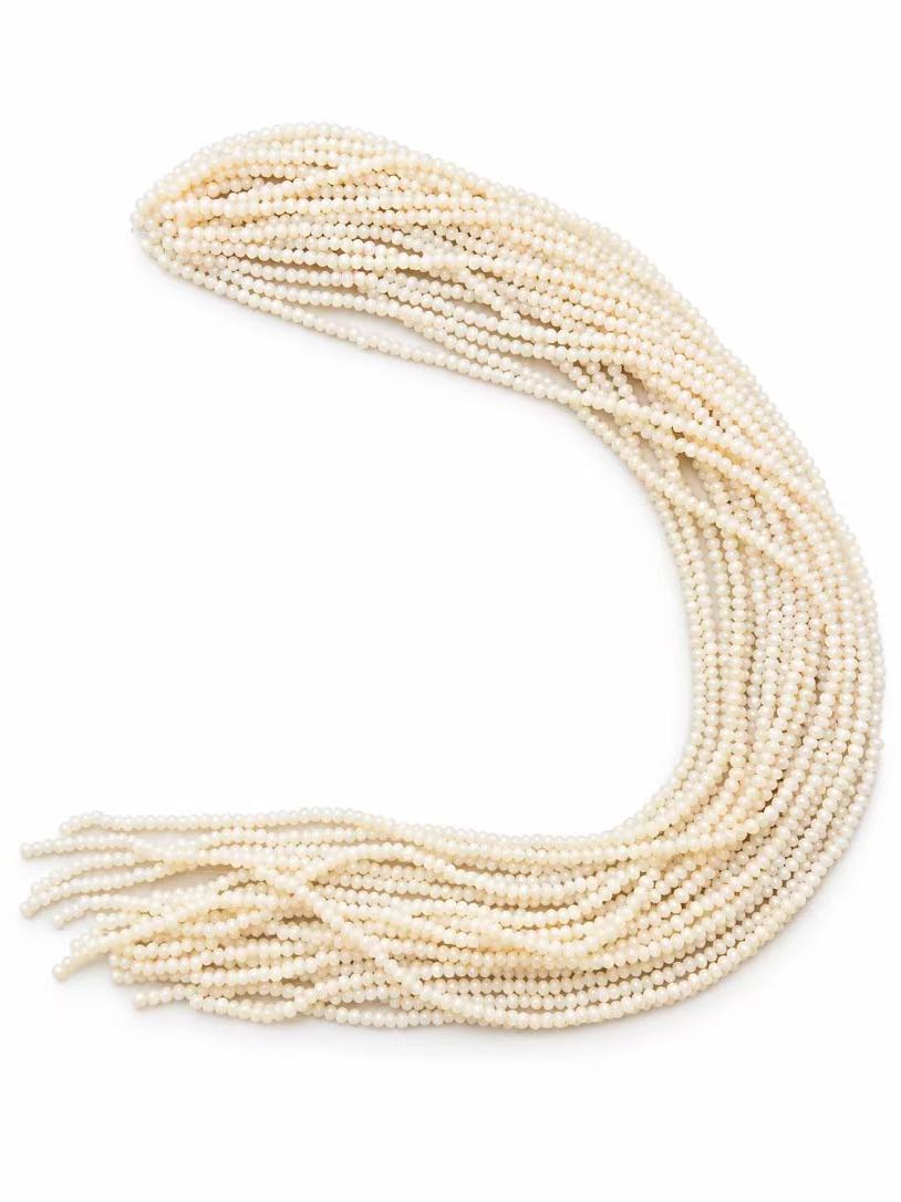 Faceted Glass Beads - Creamy Ivory, 3.2 x 2.7 mm