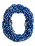 Faceted Glass Beads - Iridescent Sapphire Blue, 4.3 x 3.7 mm