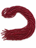 Faceted Glass Beads - Ruby Red, 4.3 x 3.7 mm