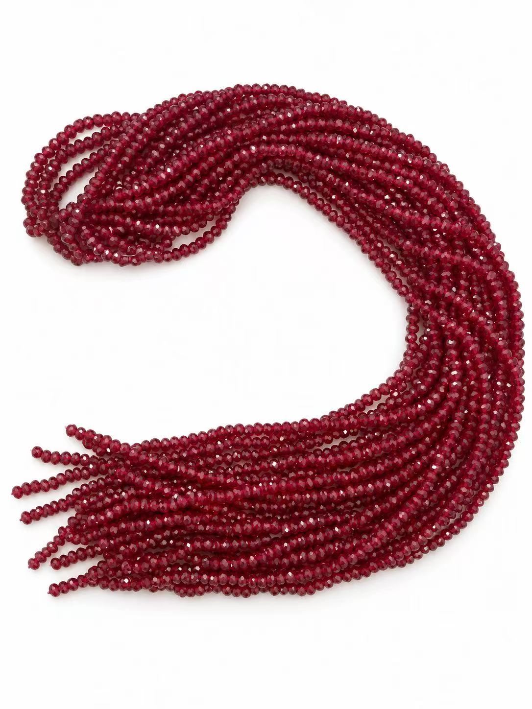 Faceted Glass Beads - Ruby Red, 4.3 x 3.7 mm