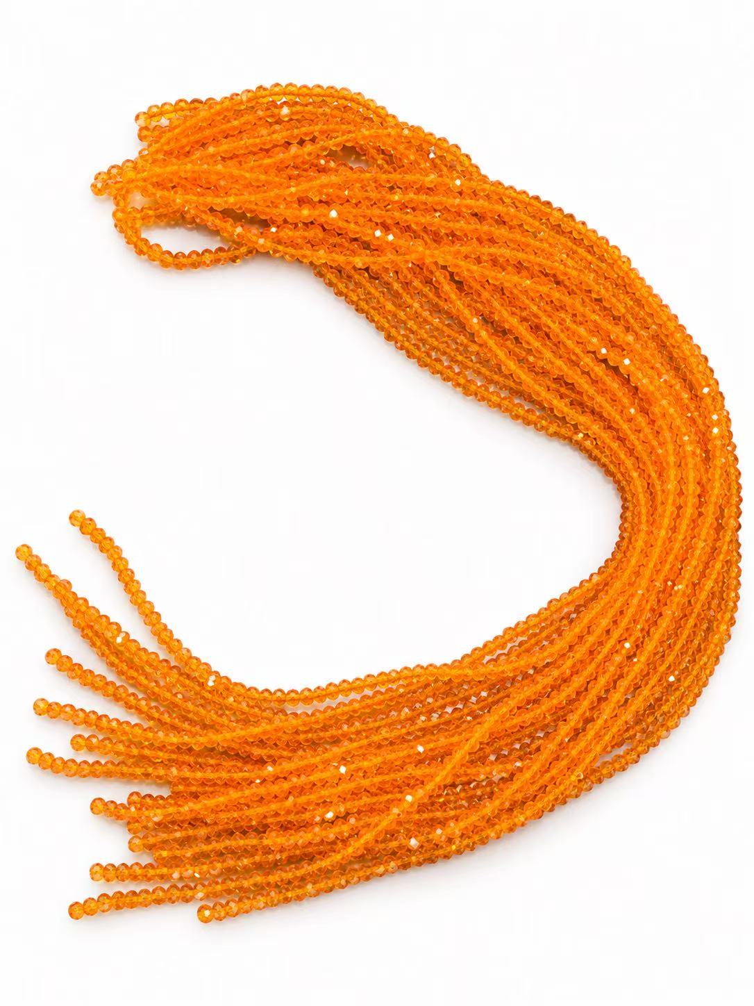 Faceted Glass Beads - Vibrant Orange, 4.3 x 3.7 mm