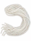 Faceted Glass Beads - Iridescent Crystal White, 4.5 x 4 mm