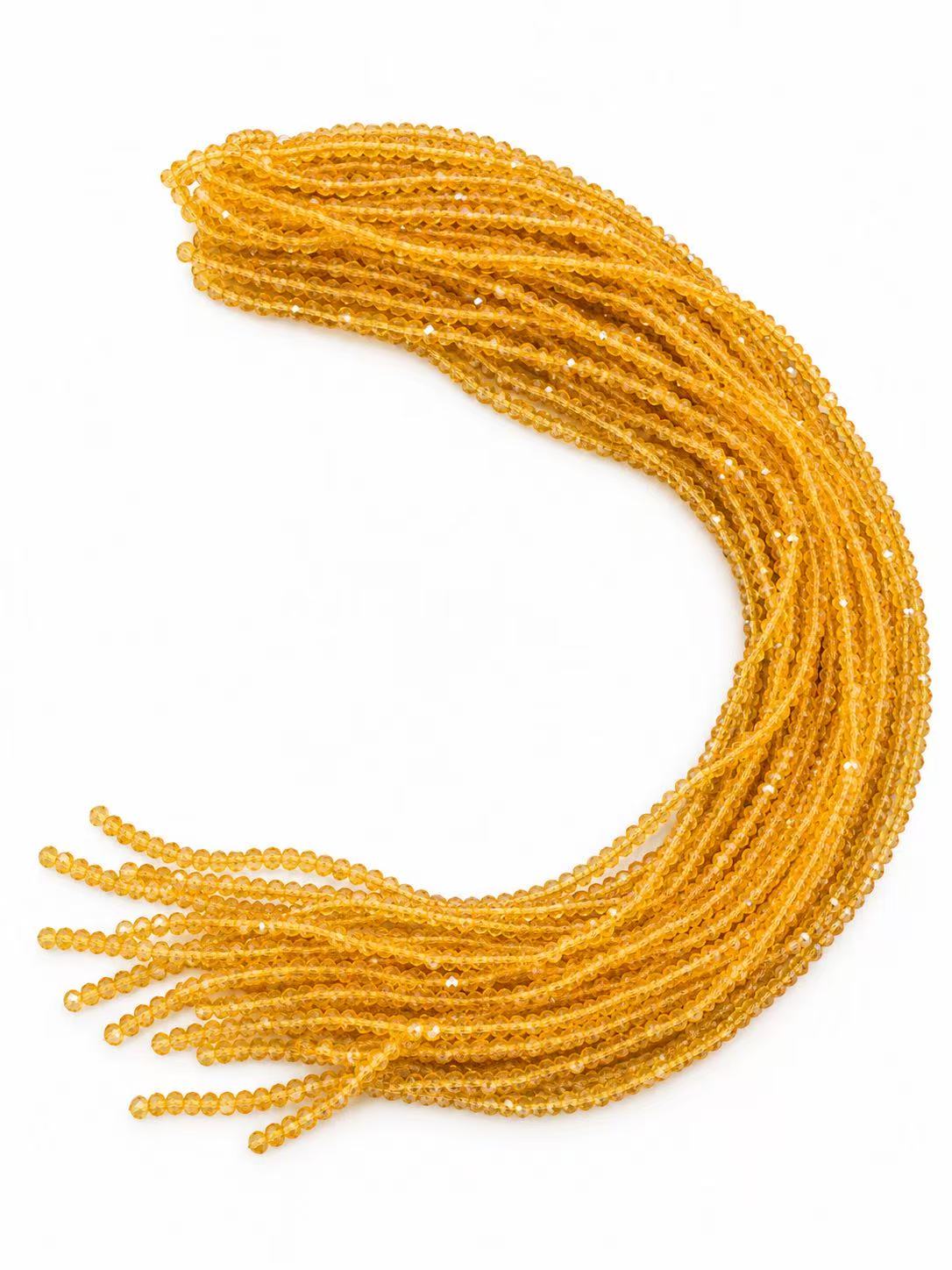 Faceted Glass Beads - Golden Yellow, 4.3 x 3.7 mm