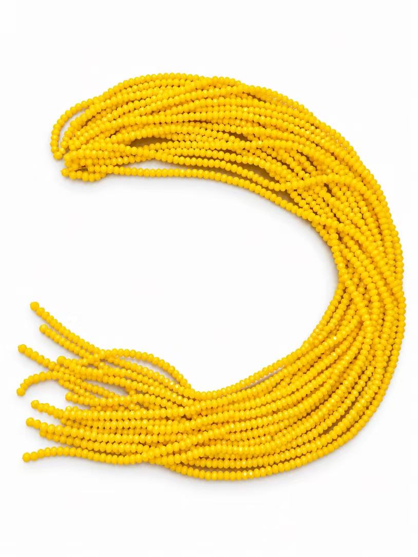 Faceted Glass Beads - Bright Yellow, 4.5 x 4 mm Rondelle