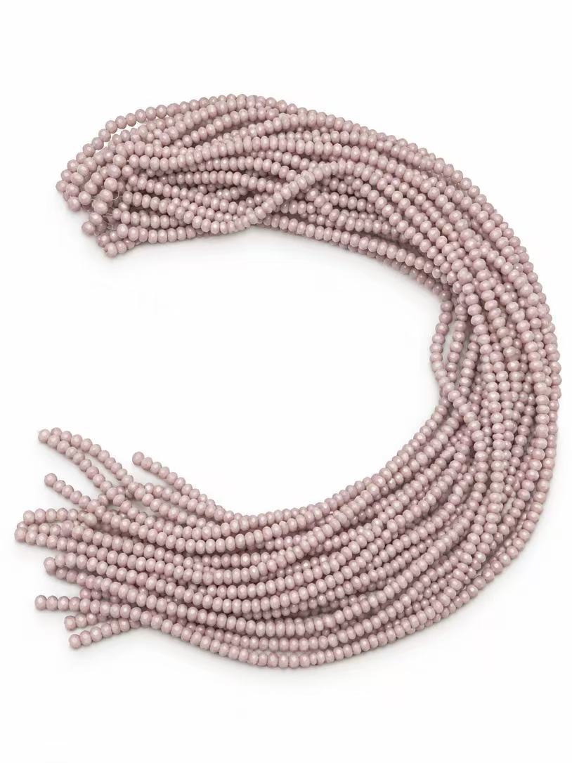 Faceted Glass Beads - Dusty Mauve, 4.3 x 3.7 mm