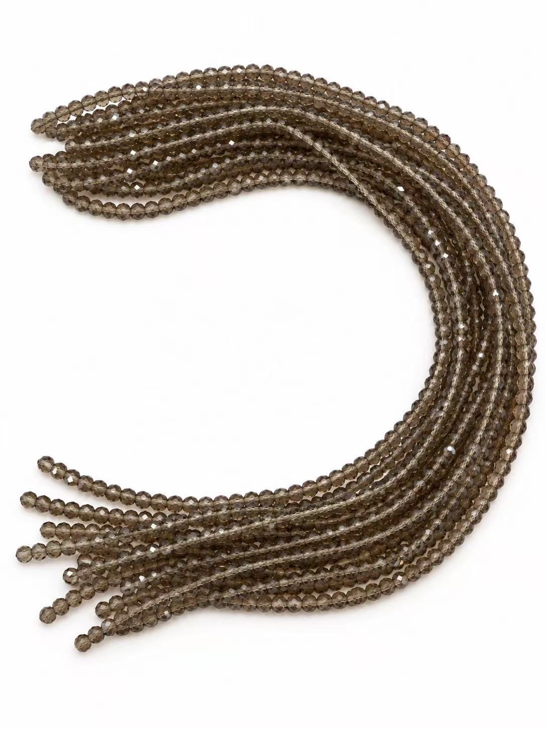 Crystal Rondelle Beads - Smoky Taupe, 8 x 6 mm