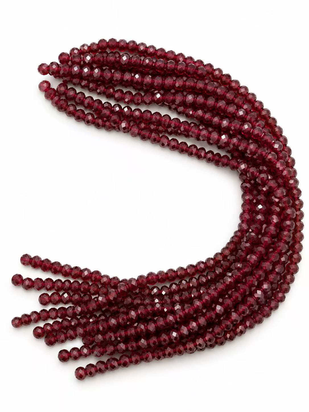 Crystal Rondelle Beads - Burgundy Wine, 8 x 6 mm