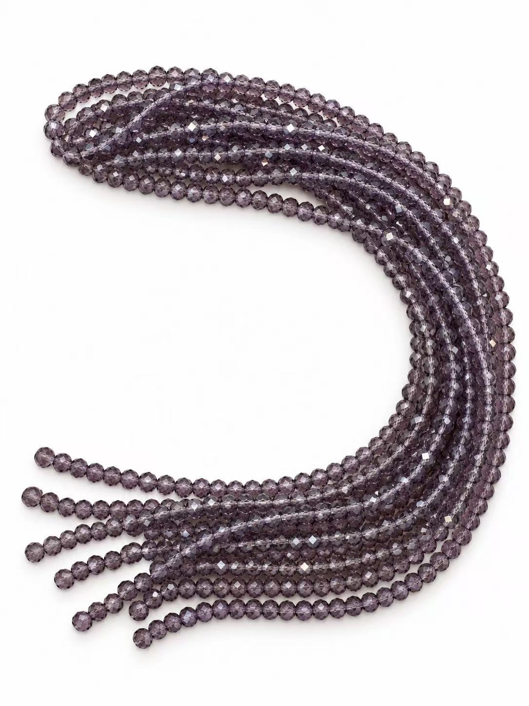Crystal Rondelle Beads - Smoky Lavender, 8 x 6 mm