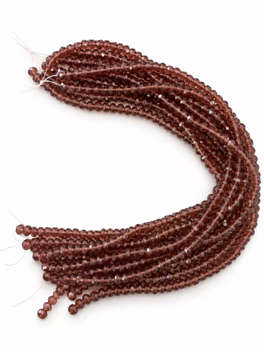 Crystal Rondelle Beads - Smoky Rose Brown, 8 x 6 mm