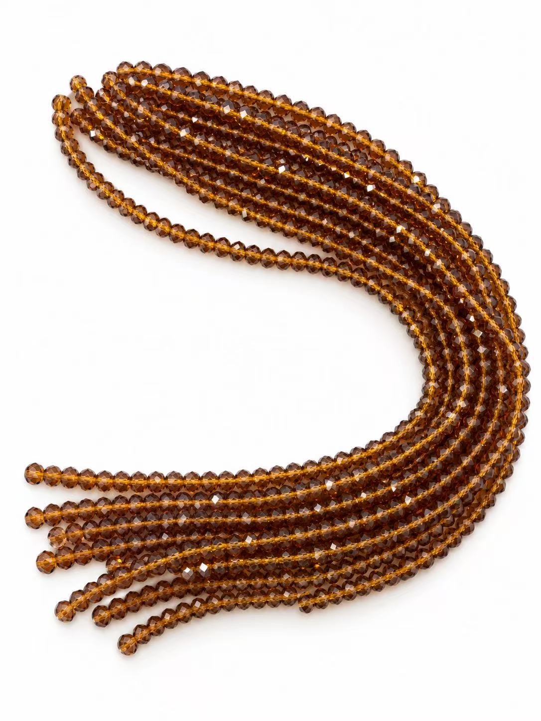 Crystal Rondelle Beads - Smoky Topaz, 8 x 6 mm