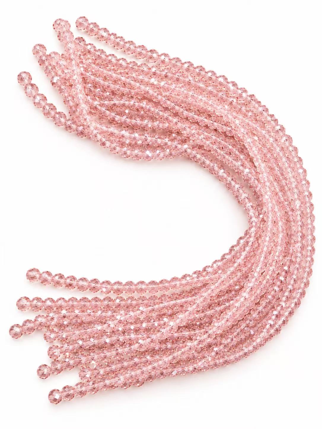 Crystal Rondelle Beads - Pale Blush Pink, 8 x 6 mm