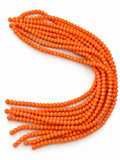 Crystal Rondelle Beads - Matte Tangerine Orange, 8 x 6 mm