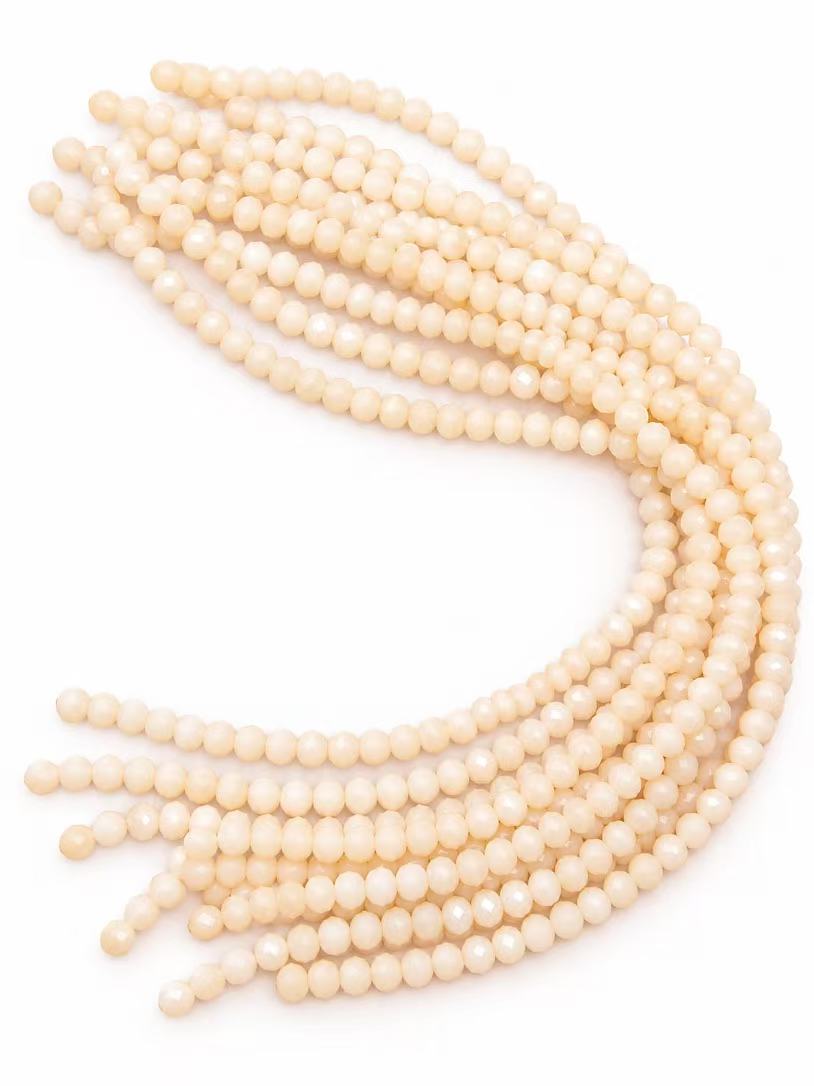 Crystal Rondelle Beads - Soft Ivory, 8 x 6 mm