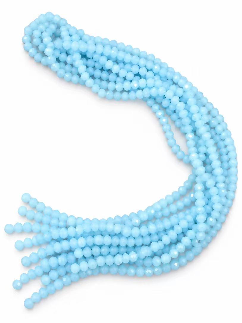 Crystal Rondelle Beads - Sky Blue, 8 x 6 mm