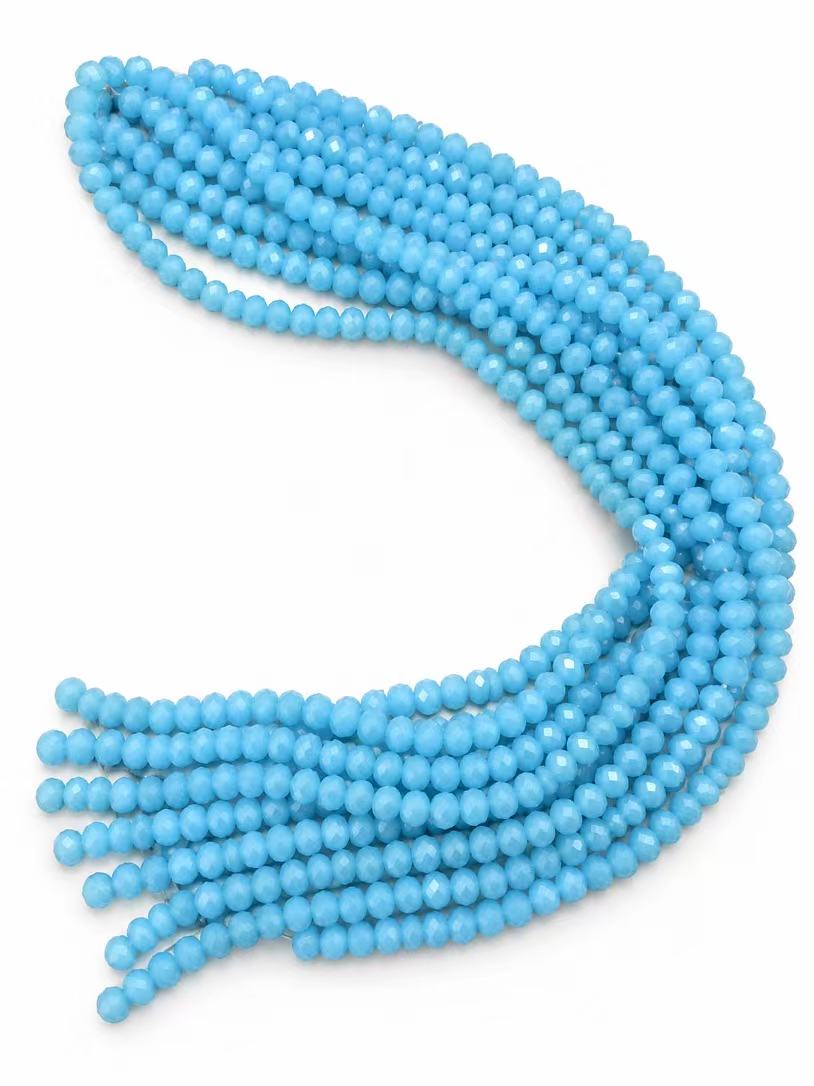 Crystal Rondelle Beads - Aqua Blue, 8 x 6 mm