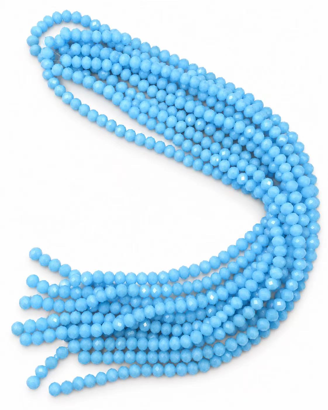 Crystal Rondelle Beads - Bright Sky Blue, 8 x 6 mm