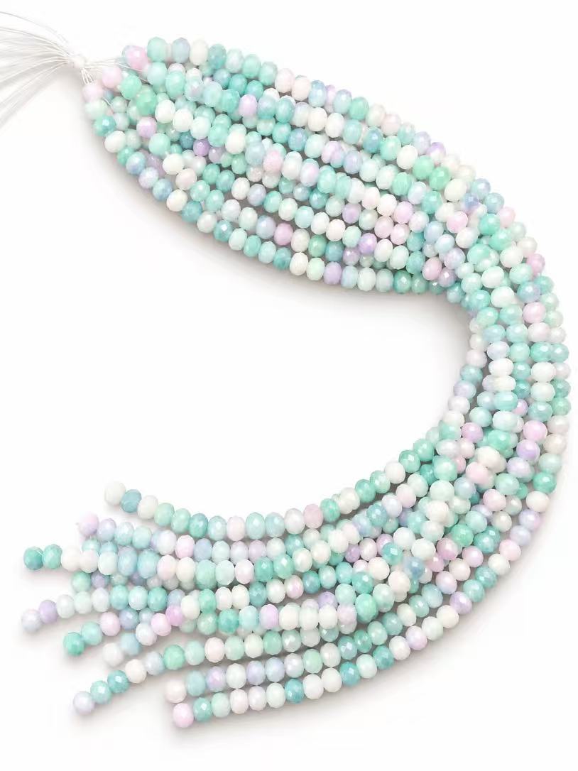 Crystal Rondelle Beads - Pastel Rainbow Mix, 8 x 6 mm
