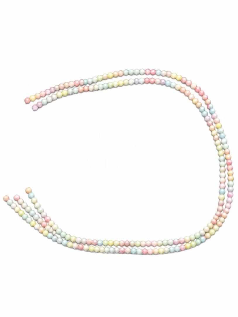 Bicone Glass Beads - Pastel Rainbow Mix, 4 mm